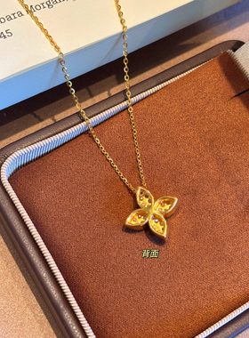 千夕 足金999四叶草黄金吊坠女士吊坠情人节生日礼物送女友