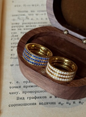 千夕足金9995D白序排戒黄金戒指女款送女友七夕情人节生日礼物