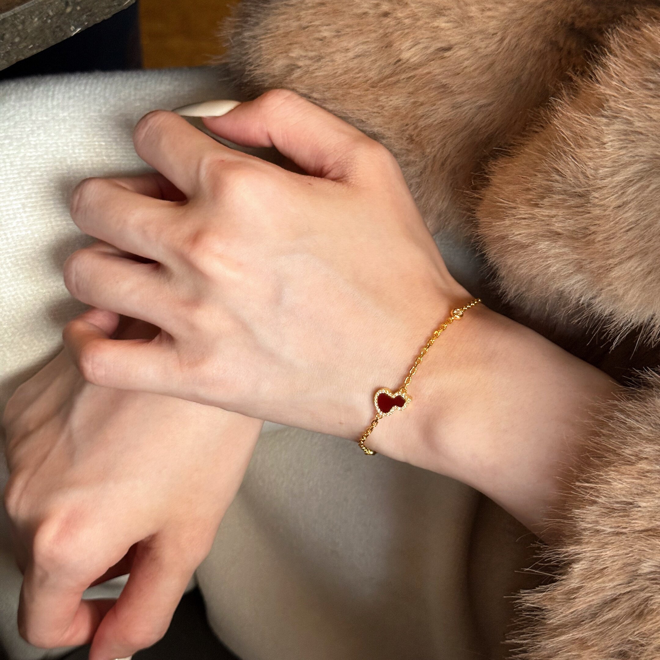 千夕 足金999满钻单葫芦手链黄金手饰女款情人节生日礼物送女友