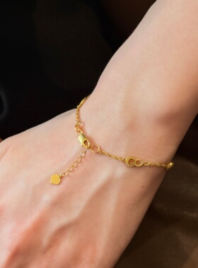 千夕 足金999福禄运转手链黄金手链女款七夕情人节生日礼物送女友