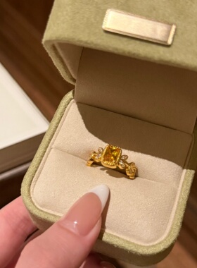 千夕足金999羽毛方糖戒黄金戒指可爱女款情人节生日礼物送女友