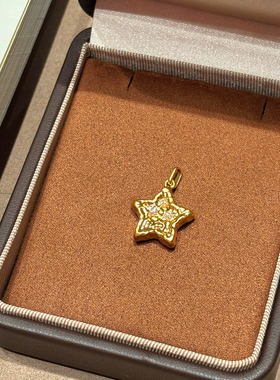 千夕 足金999星星黄金吊坠女士春节情人节生日礼物送女友送家人