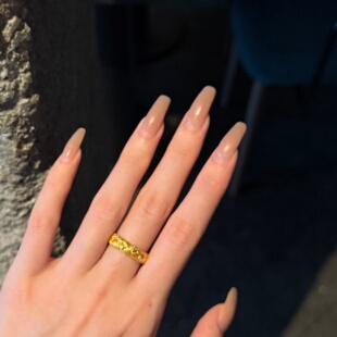 千夕足金999编织麻花戒黄金戒指女款送女友七夕情人节生日礼物