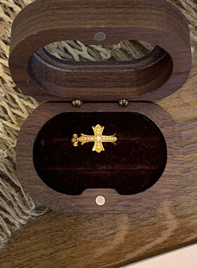 千夕足金9995D守护十字架戒黄金戒指女款送女友情人节生日礼物