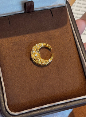 千夕 足金999月桂女神月亮黄金吊坠情人节生日礼物送长辈送女友