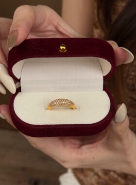 千夕足金9995D小满天星戒黄金戒指女款送女友情人节生日礼物
