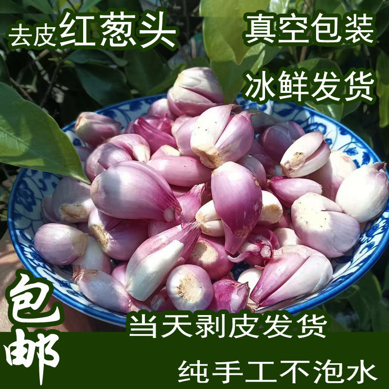 去皮红葱头四川农家手剥干红葱头新鲜真空包装免扒皮葱头炸葱油酥