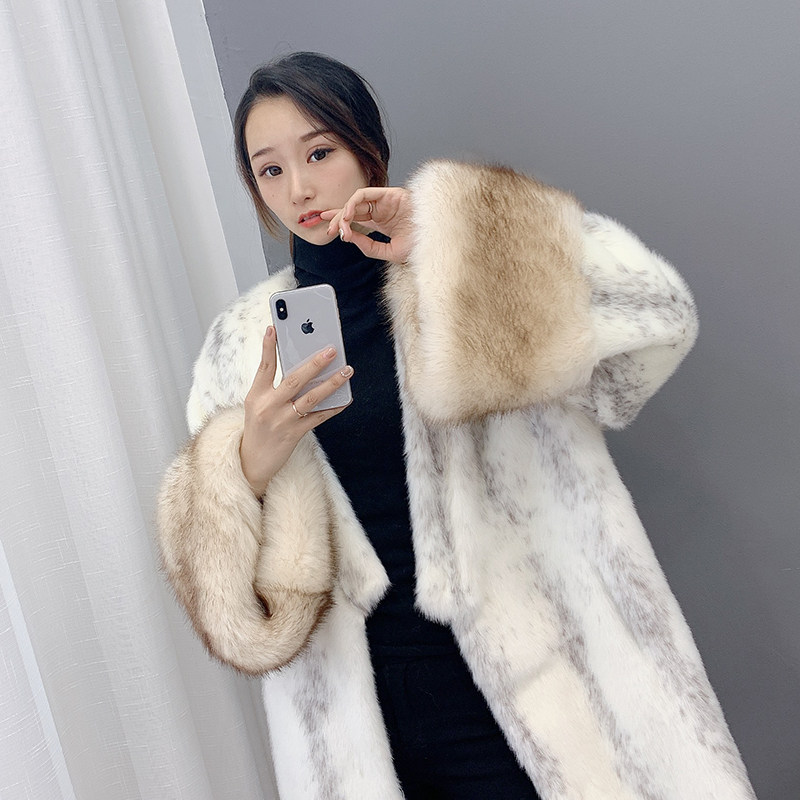 十字貂长款皮草大衣宽松加厚仿皮草外套女毛毛外套保暖秋冬天新款