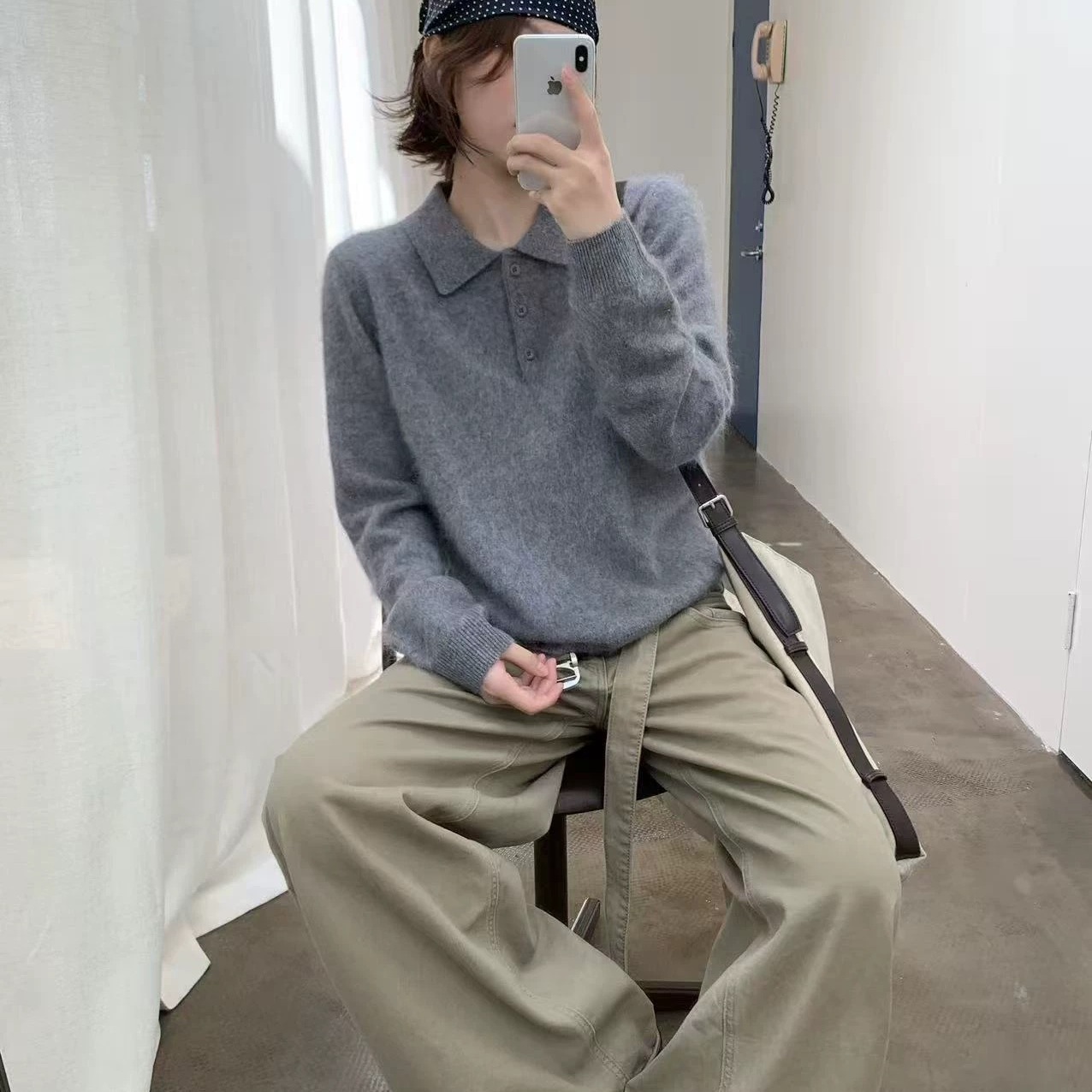 3436【温柔软糯翻领毛衣】秋季新款女士韩版宽松外穿上衣