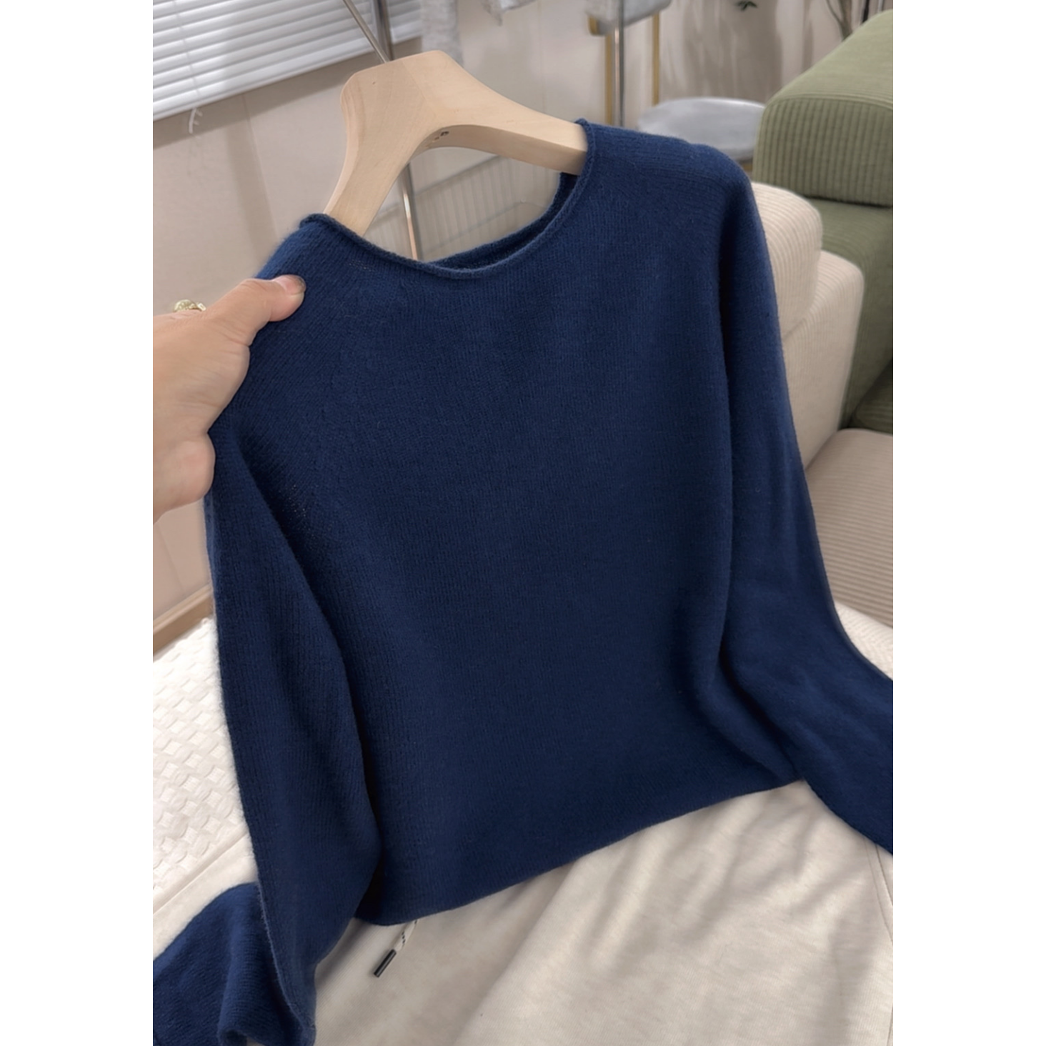 3587【100羊毛一线成衣打底衫】秋冬新款毛衣女士基础款针织