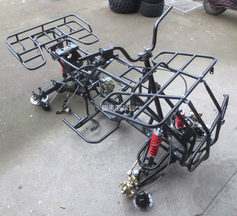 改装四轮摩托车配件150-250大公牛沙滩车车架 轴传动后桥前后碟刹
