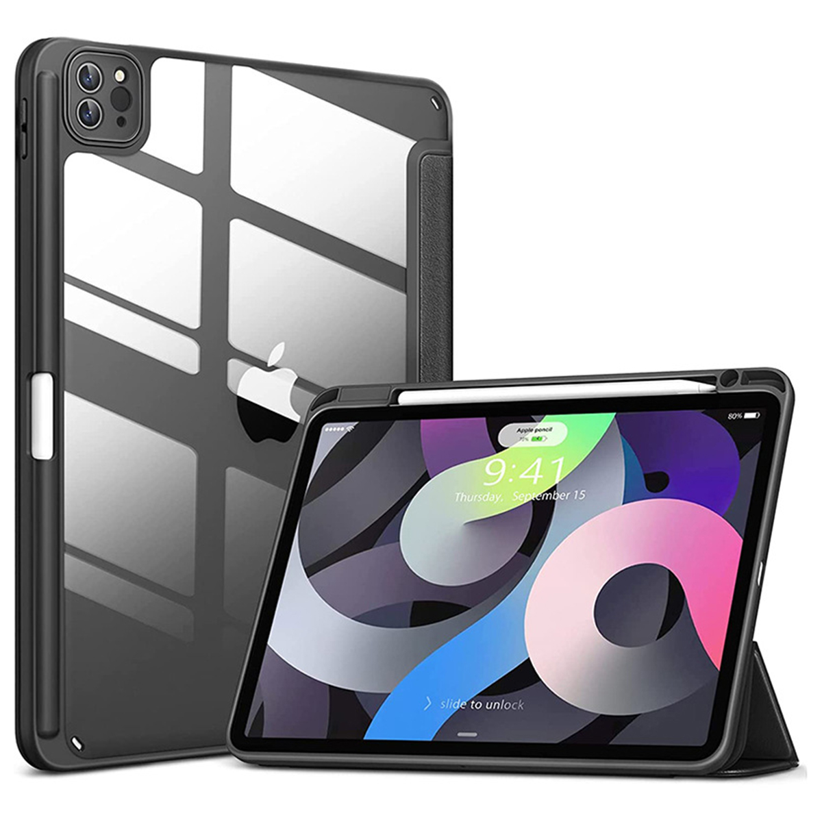 适用ipad11保护套高透亚克力2025新款air7壳带笔槽air13苹果平板Pro12.9防弯10.2英寸超薄第5678代10.9MINI34