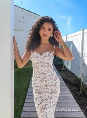 白色抹胸吊带连衣裙 White Bustier Strap Dress