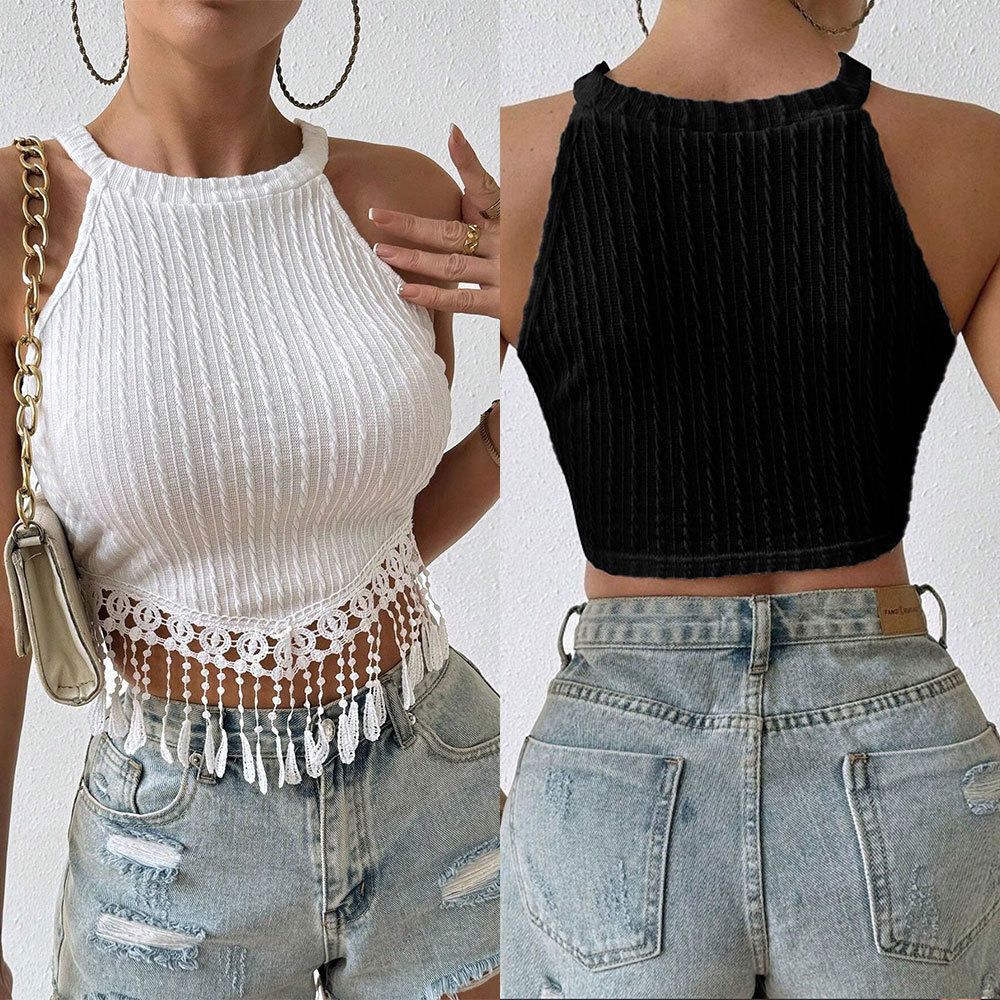 Fringed Crop Top 春夏流苏露脐显瘦背心