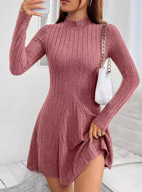 秋冬修身纯色针织裙 Autumn Pure Color Knit Dress
