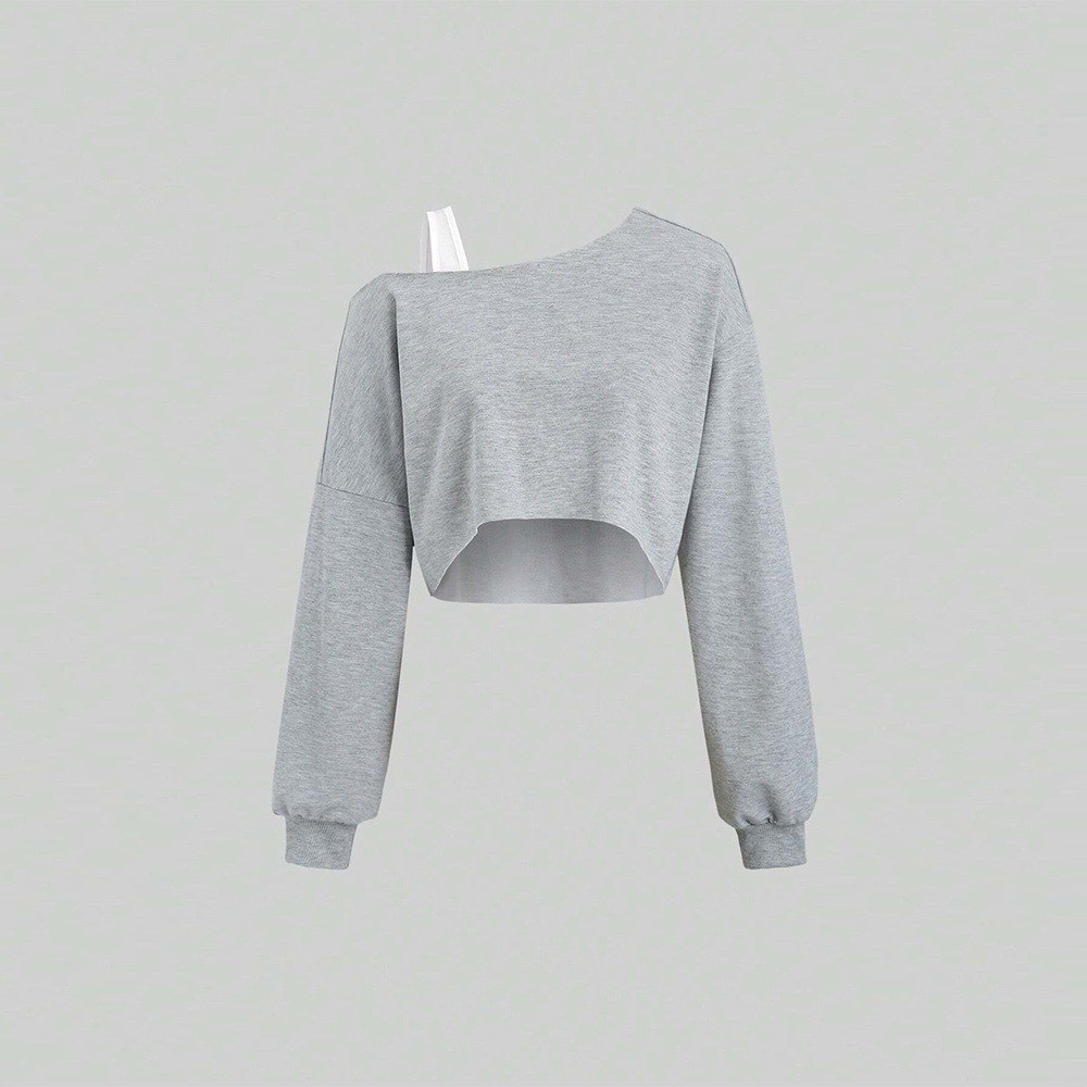 Asym Neck Long Tee 不规则斜领长袖上衣