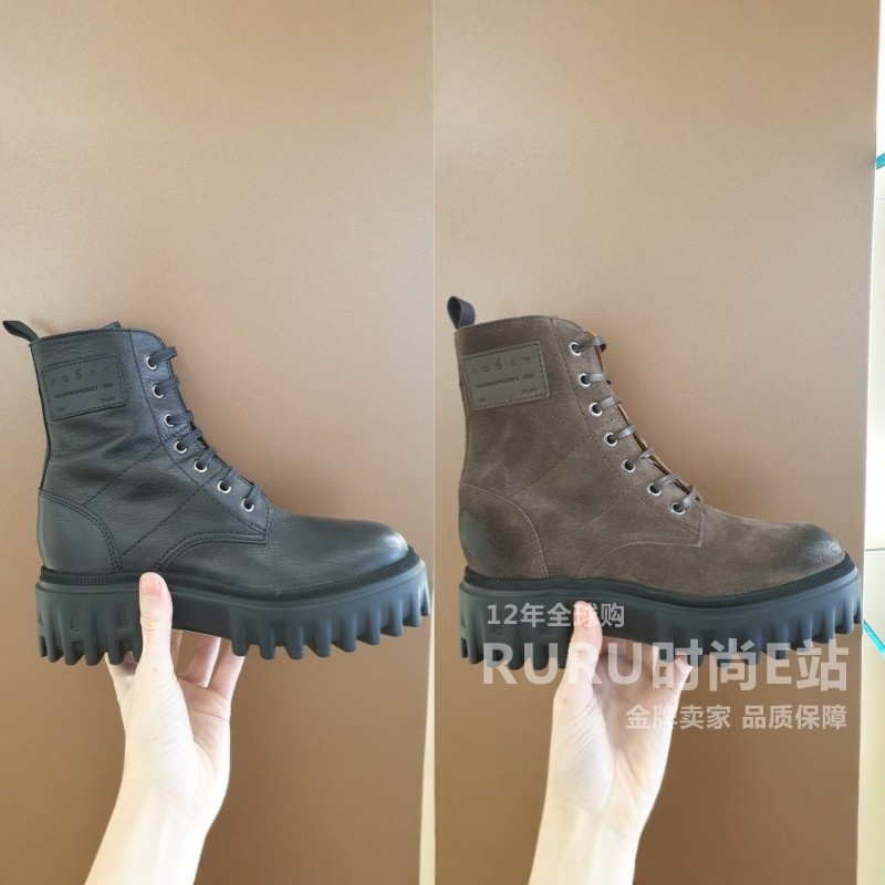 意大利正品代购HOGAN 25秋冬 H700系列 经典厚底增高机车马丁女靴