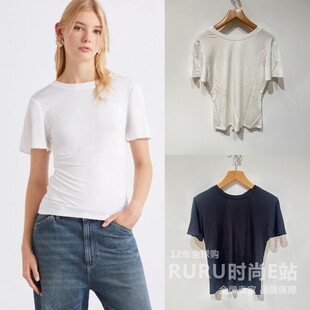 国内现货正品代购 Marella 26春夏 MLSZINNIA通勤纯色修身短袖T恤