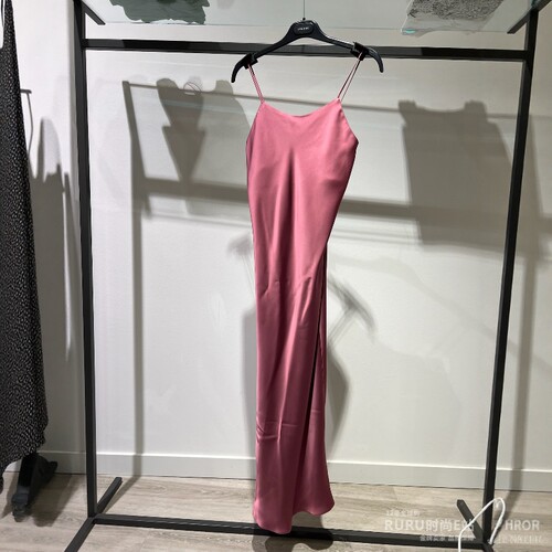 时尚一步裙聚酯纤维吊带连衣裙