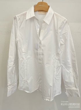 意大利正品代购 iblues 25秋冬 PIALLA 女士通勤棉质修身白色衬衫