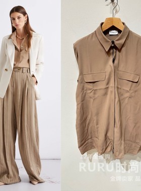 意大利正品代购Marella 26春夏 MLLFEBE 女气质通勤纯色长袖衬衫