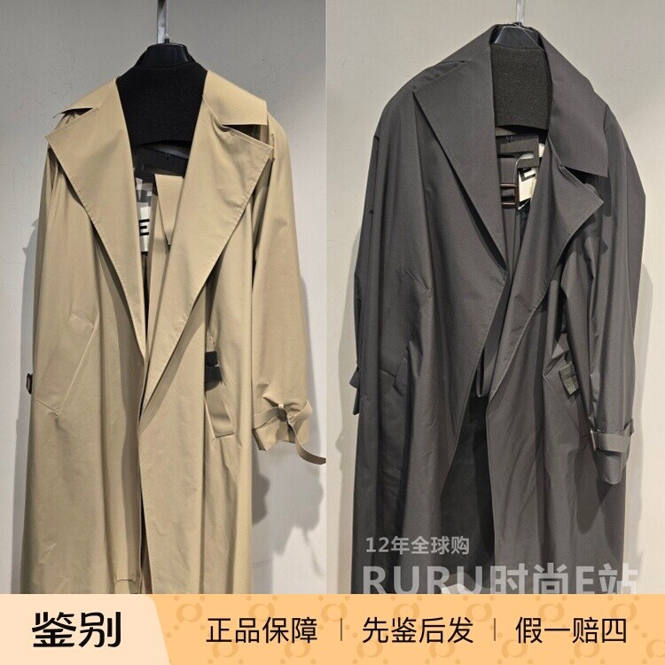Maxmara插肩袖翻领中长款风衣图片
