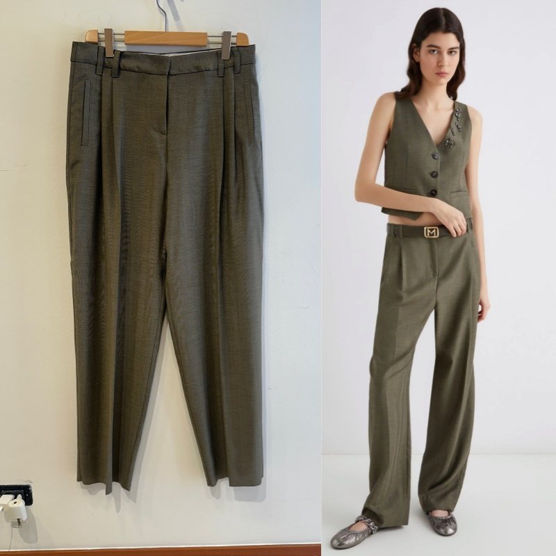 Marella自然腰百搭休闲长裤