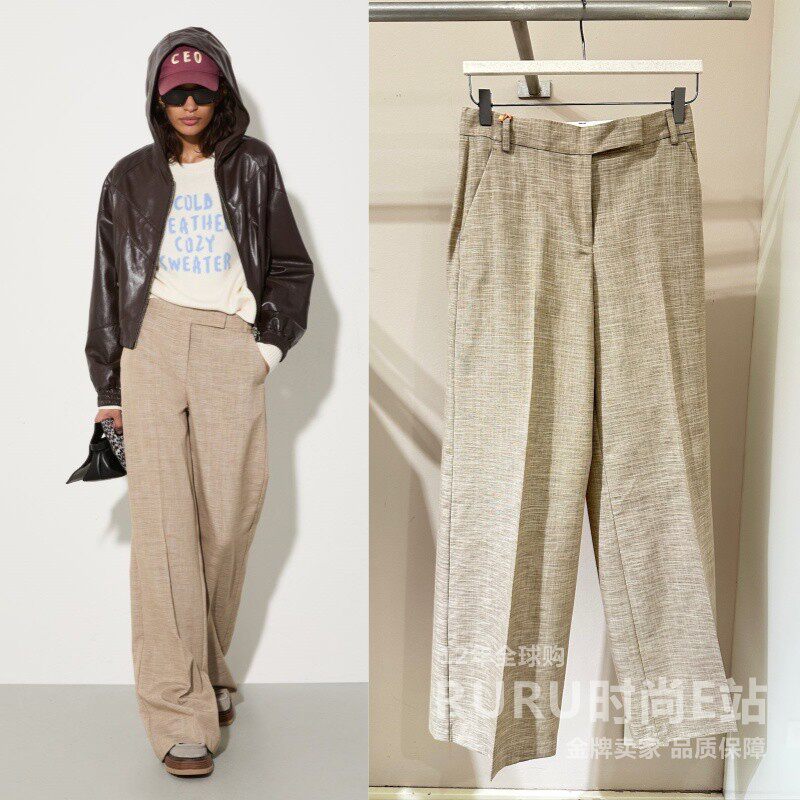 意大利正品代购Max Co 26春夏 MCOAGORAIO 女士气质通勤休闲长裤