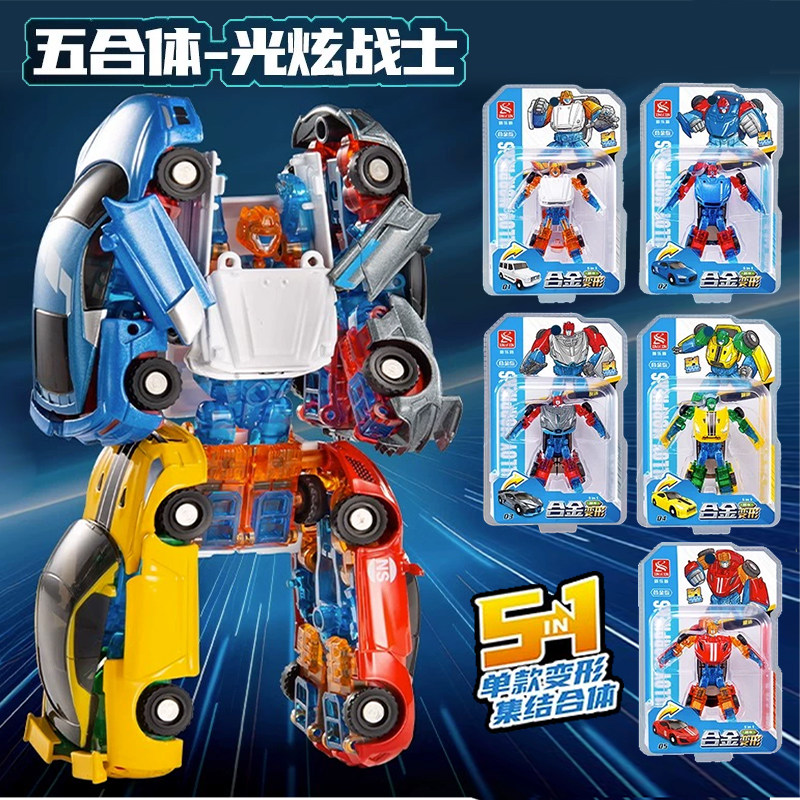 XINLE XIN 합금 레이싱 대형 장착 변환 로봇 시뮬레이션 오프로드 스포츠카 모델 소년 어린이 장난감