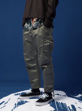 KOLOR 阿部润一 日系CARGO军事风多口袋尼龙机能锥形工装休闲长裤