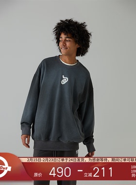 ROUND TWO Wild Growth系列 秋季荆棘植物印花宽松圆领长袖卫衣