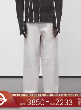 A-COLD-WALL*  ACW冷墙 英国 机能线条分割骨白色阔腿休闲裤长裤