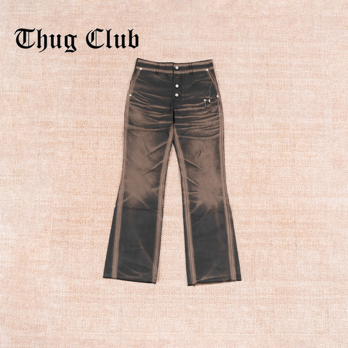 THUGCLUBTC金属标蛇纹阔腿裤