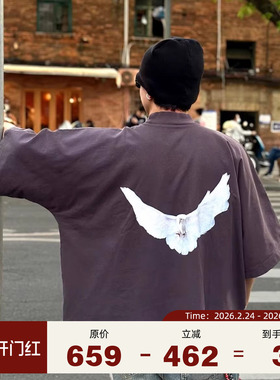 YEEZY x GAP 三方联名 DOVE NO SEAM Kanye同款5分袖鸽子短袖T恤