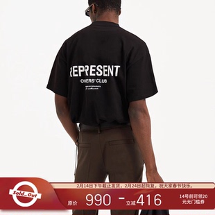 REPRESENT SS25 春夏百搭日常字母logo印花圆领短袖T恤男女同款