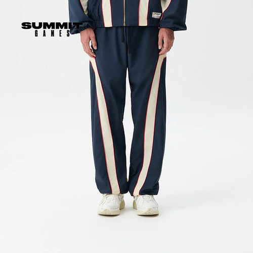 SUMMITGAMES复古撞色尼龙长裤