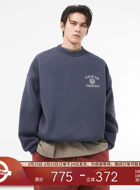 FOG Essentials 24FALL HOLIDAY 撞色弧形小LOGO印花设计圆领卫衣