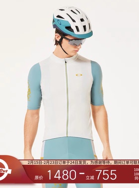 OAKLEY 25SS 拼色短袖拉链立领透气排汗机能骑行服夹克