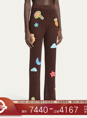 Casablanca 25SS 法国 春夏女士老钱风小众刺绣设计感休闲裤长裤