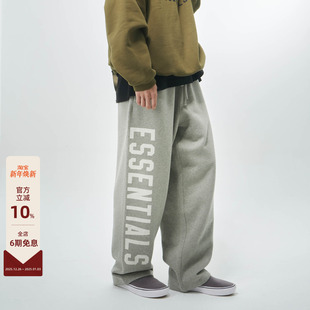 大学系列大LOGO印花宽松直筒长裤 God FALL24 Essentials Fear