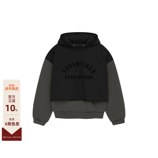 Essentials God 24新品 新款 连帽卫衣 Fear 双色拼接双层帽衫