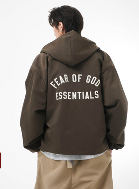FOG Essentials 24FALL HOLIDAY 字母LOGO印花百搭连帽夹克外套