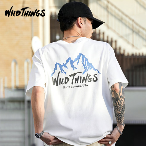 WILDTHINGS纯棉标识印花T恤