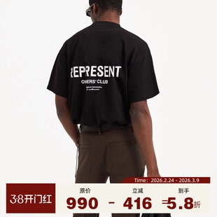 REPRESENT SS25 春夏百搭日常字母logo印花圆领短袖T恤男女同款