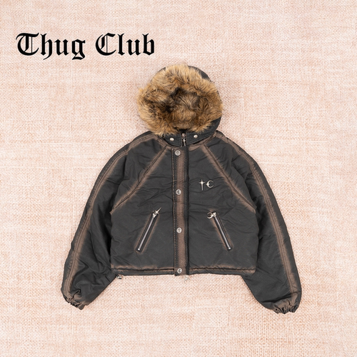 THUGCLUB复古毛领连帽夹克