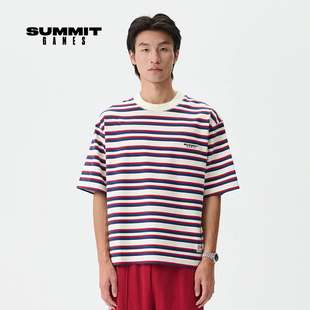 GAMES 海纹衫 26春夏新品 T恤男女通款 航海风条纹纯棉短袖 SUMMIT