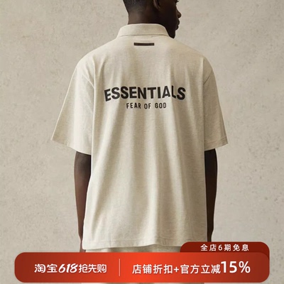 Essentials美式高街印花polo衫