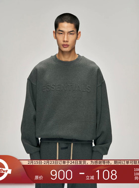 FOG Essentials 25FALL HOLIDAY 经典logo压花浮雕图案圆领卫衣