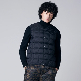 TAION 25秋冬新品 经典简约可收纳休闲保暖白鸭绒V领羽绒马甲内胆