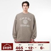 Essentials 24FALL HOLIDAY FOG 撞色弧形小LOGO印花纯棉长袖 T恤